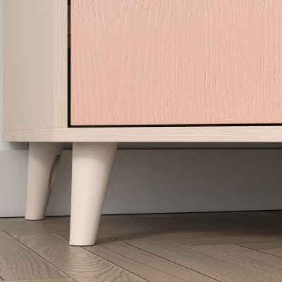 Eckkleiderschrank 80 cm für Kinderzimmer OLIVIA - beige/rosa