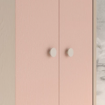 Eckkleiderschrank 80 cm für Kinderzimmer OLIVIA - beige/rosa