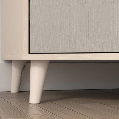 Eckkleiderschrank 80 cm für Kinderzimmer OLIVIA - beige/grau