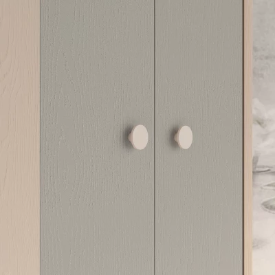 Eckkleiderschrank 80 cm für Kinderzimmer OLIVIA - beige/grau