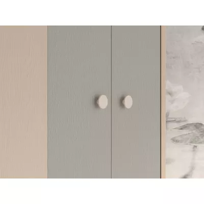 Eckkleiderschrank 80 cm für Kinderzimmer OLIVIA - beige/grau