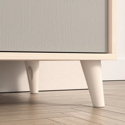 Zweitüriger Kleiderschrank 80 cm für Kinderzimmer OLIVIA - beige/grau