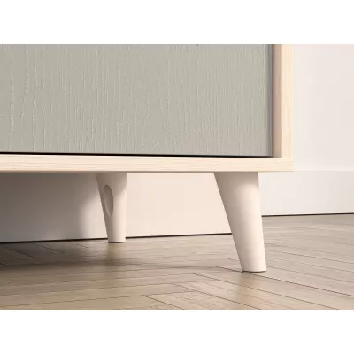 Zweitüriger Kleiderschrank 80 cm für Kinderzimmer OLIVIA - beige/grau