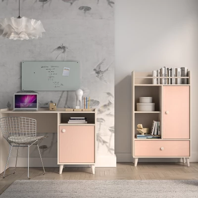 Kinderschreibtisch OLIVIA – beige/rosa