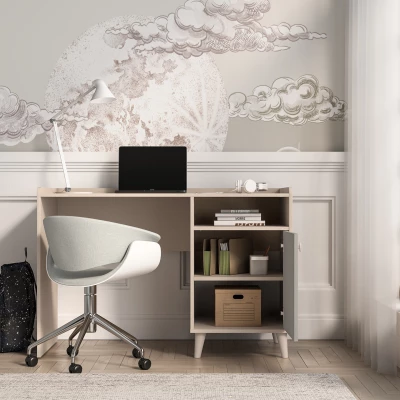 Schreibtisch fürs Kinderzimmer OLIVIA - beige/grau