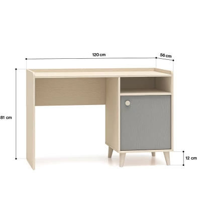 Schreibtisch fürs Kinderzimmer OLIVIA - beige/grau