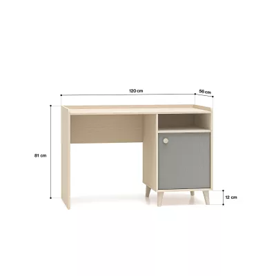 Schreibtisch fürs Kinderzimmer OLIVIA - beige/grau
