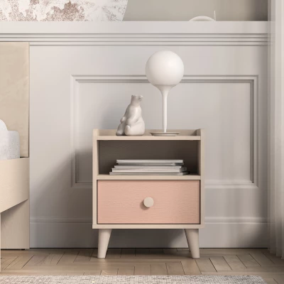 Kinderzimmer Nachttisch OLIVIA - beige/rosa