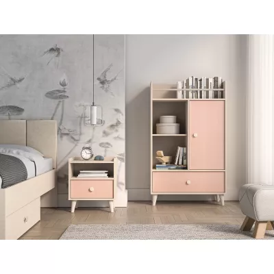 Kinderzimmer Nachttisch OLIVIA - beige/rosa
