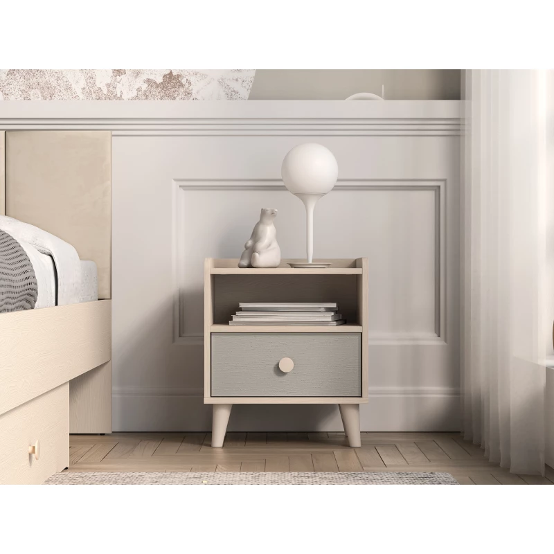 Kinderzimmer Nachttisch OLIVIA - beige/grau