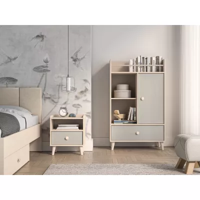 Kinderzimmer Nachttisch OLIVIA - beige/grau