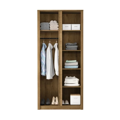 Zweitüriger Kleiderschrank 166 cm FEREIRA - Eiche Lefkas
