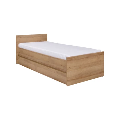 Einzelbett mit Lattenrost 80x200 LIONU - Riviera-Eiche