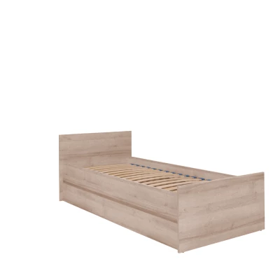 Einzelbett mit Lattenrost 80x200 LIONU - Sonoma-Eiche
