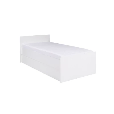 Einzelbett mit Lattenrost 90x200 LIONU - weiß