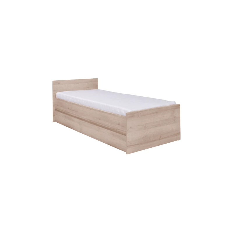 Einzelbett mit Lattenrost 90x200 LIONU - Sonoma-Eiche
