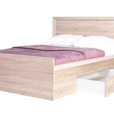 Doppelbett mit Schubladen 140x200 FRIDLEY - Sonoma-Eiche