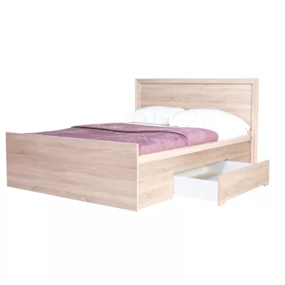 Doppelbett mit Schubladen 160x200 FRIDLEY - Sonoma-Eiche