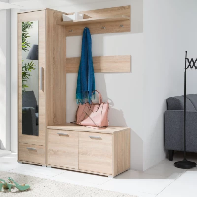 Wandgarderobe mit Ablage ORONOCO - Sonoma Eiche