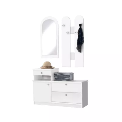 Wandgarderobe für den Flur BONHAM - weiß