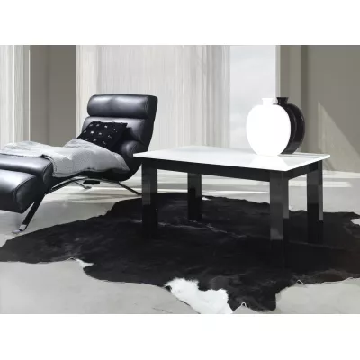 Couchtisch DASSEL 2 - schwarz glänzend / weiß glänzend