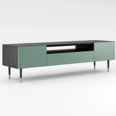 TV-Ständer mit Schublade MILIONA 2 - Pistaziengrün / Grau