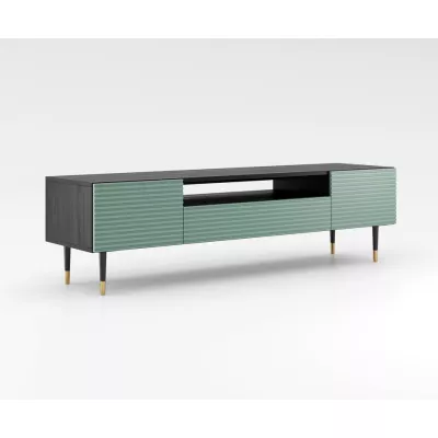 TV-Ständer mit Schublade MILIONA 2 - Pistaziengrün / Grau