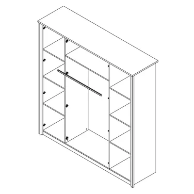Viertüriger Kleiderschrank 200 cm FRIDLEY - Schokoladenbraune Sonoma-Eiche