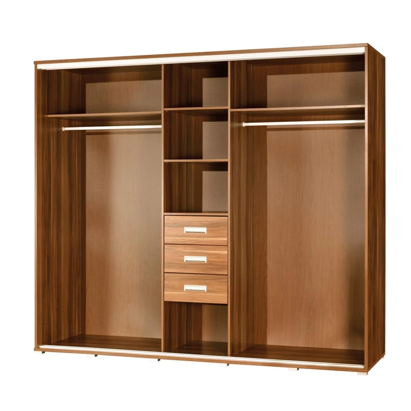 Kleiderschrank mit Spiegel 255 cm MAKEL - Sonoma-Eiche