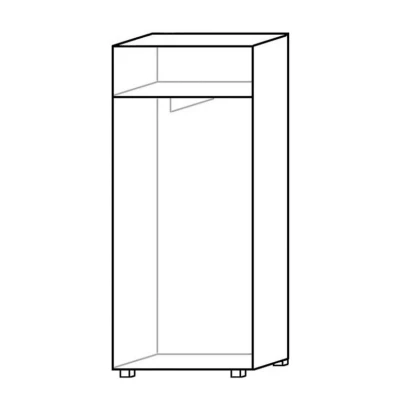 Flurschrank 68 cm mit Kleiderstange ANDOVER - Kastanienbraun Wenge
