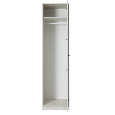 Schmaler Kleiderschrank 50 cm mit Kleiderstange DEANY – Eiche/Esche/Türkis
