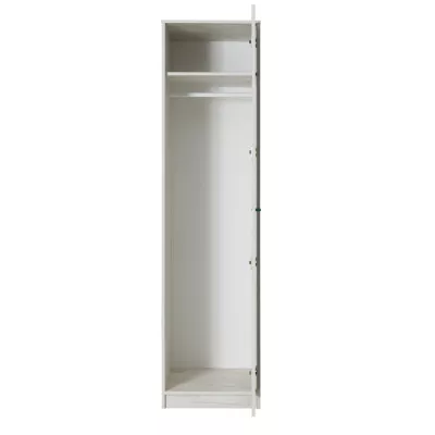 Schmaler Kleiderschrank 50 cm mit Kleiderstange DEANY – Eiche/Esche/Türkis