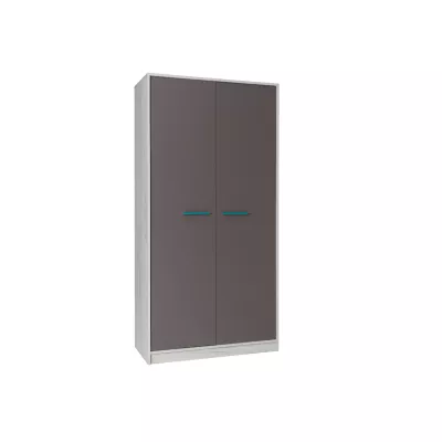 Zweitüriger Kleiderschrank 96 cm DEANY – Eiche/Esche/Türkis