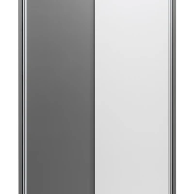 Schmaler Kleiderschrank 120 cm MANKATO - grau / glänzend weiß