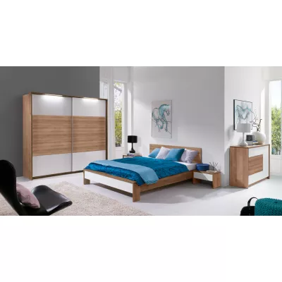 ISANTI Kombi-Kommode – Riviera-Eiche / Hochglanzweiß
