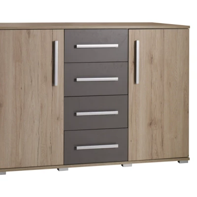 Kombinierte Kommode KIMBALL – San Remo Eiche / Grau