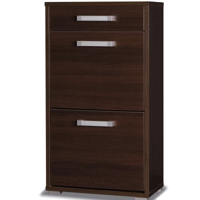 Schuhschrank mit Schublade und Flügeltür ANDOVER - Kastanie Wenge