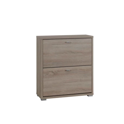 Niedriges klappbares Schuhregal KINNEY - Sonoma-Eiche