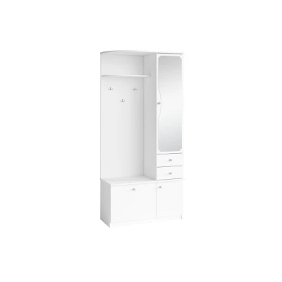 Flurwand mit Spiegel LISMORE – weiß, echtes Design