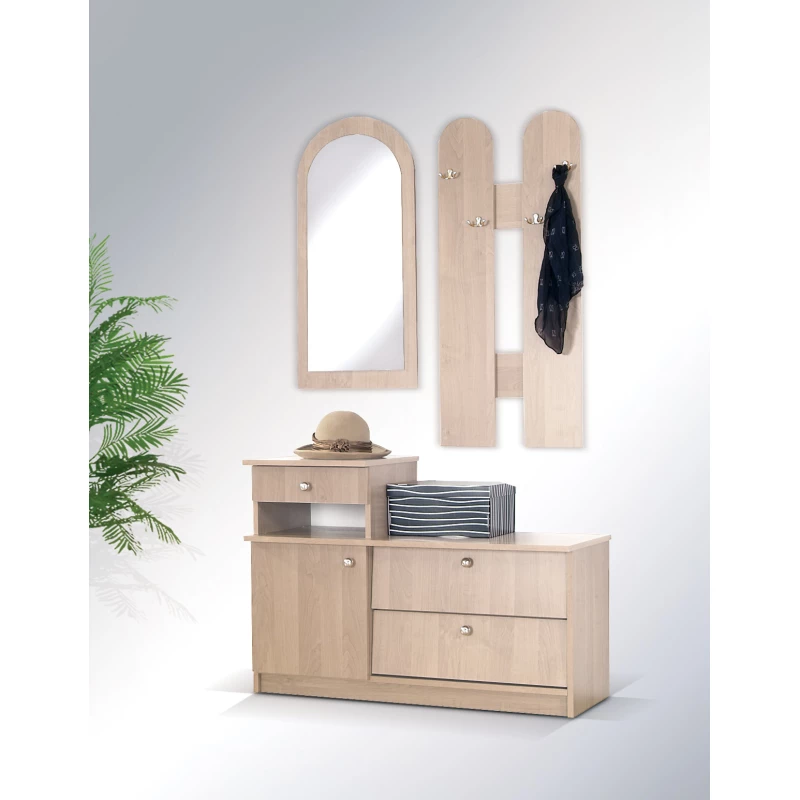 Flurwand mit Spiegel BONHAM 1 - Sonoma-Eiche