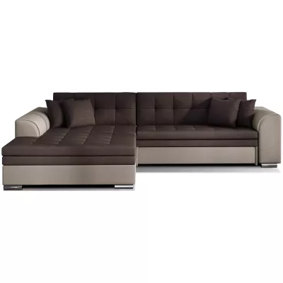 Ecksofa SANGITA 1 - braun / dunkelbraun, linke Ecke