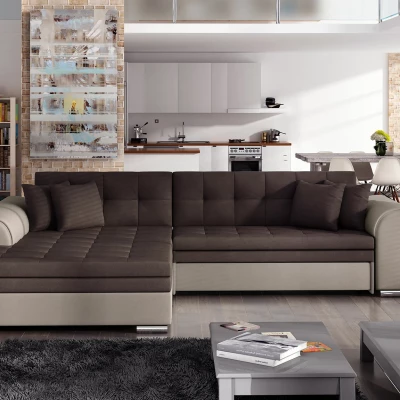 Ecksofa SANGITA 1 - braun / dunkelbraun, linke Ecke