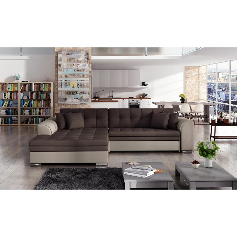 Ecksofa SANGITA 1 - braun / dunkelbraun, linke Ecke