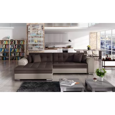 Ecksofa SANGITA 1 - braun / dunkelbraun, linke Ecke