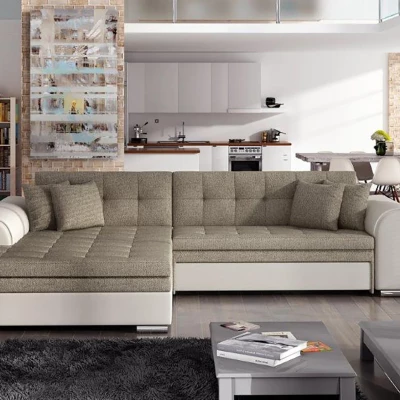 Ecksofa SANGITA 1 – creme/beige, linke Ecke