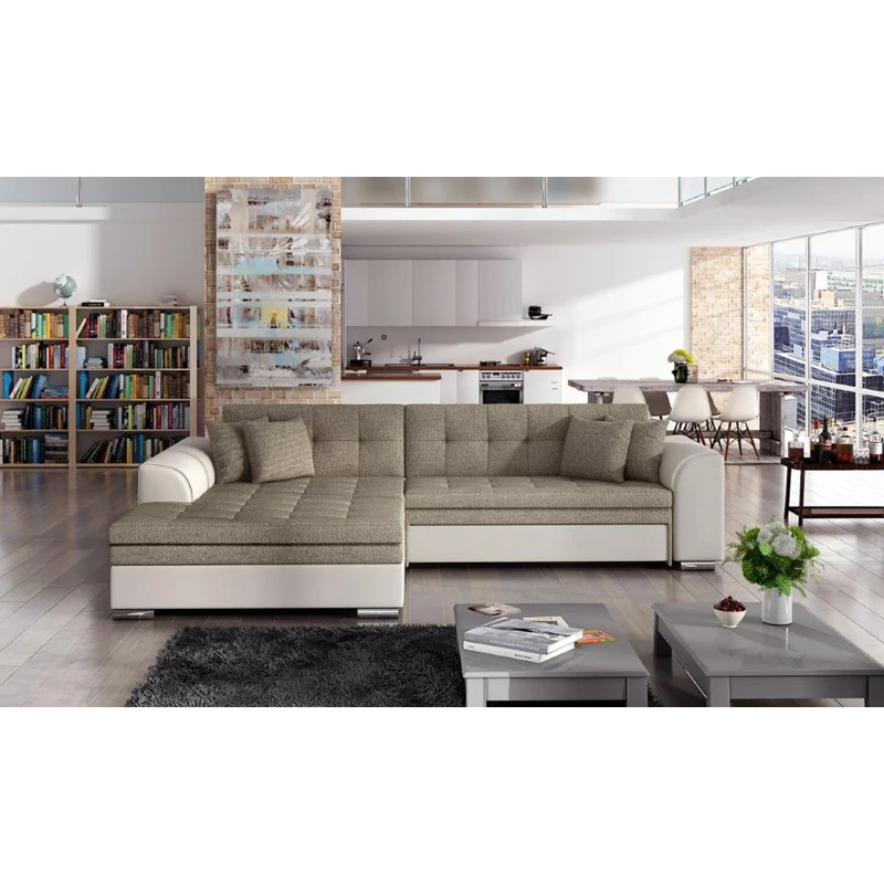 Ecksofa SANGITA 1 – creme/beige, linke Ecke