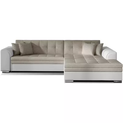 Ecksofa SANGITA 1 - weiß/beige, rechte Ecke
