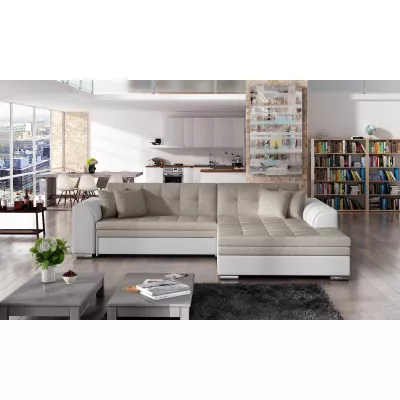 Ecksofa SANGITA 1 - weiß/beige, rechte Ecke