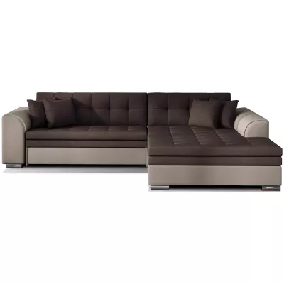 Ecksofa SANGITA 1 - braun / dunkelbraun, rechte Ecke