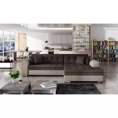 Ecksofa SANGITA 1 - braun / dunkelbraun, rechte Ecke